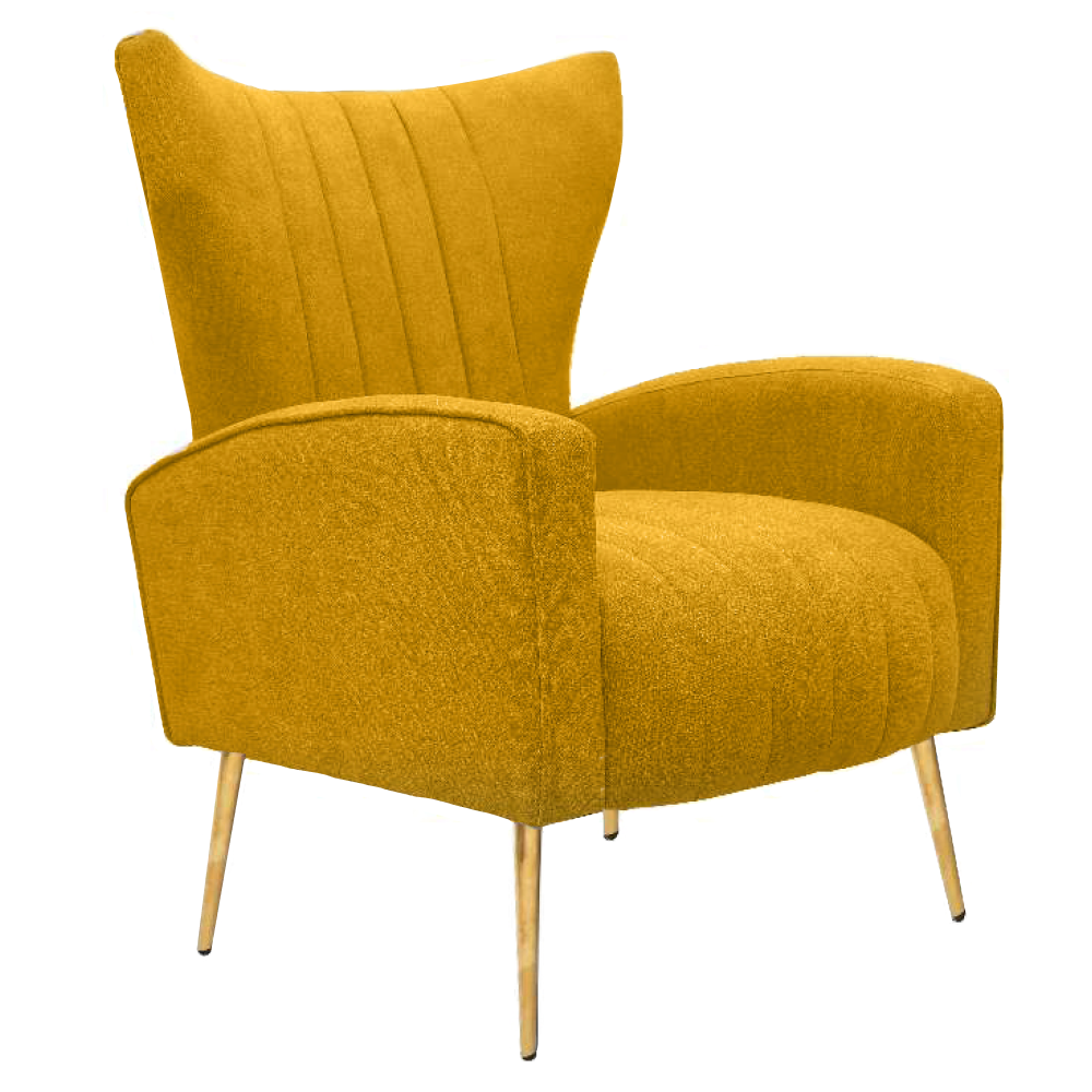 Relaxační křeslo, žlutá, BARET