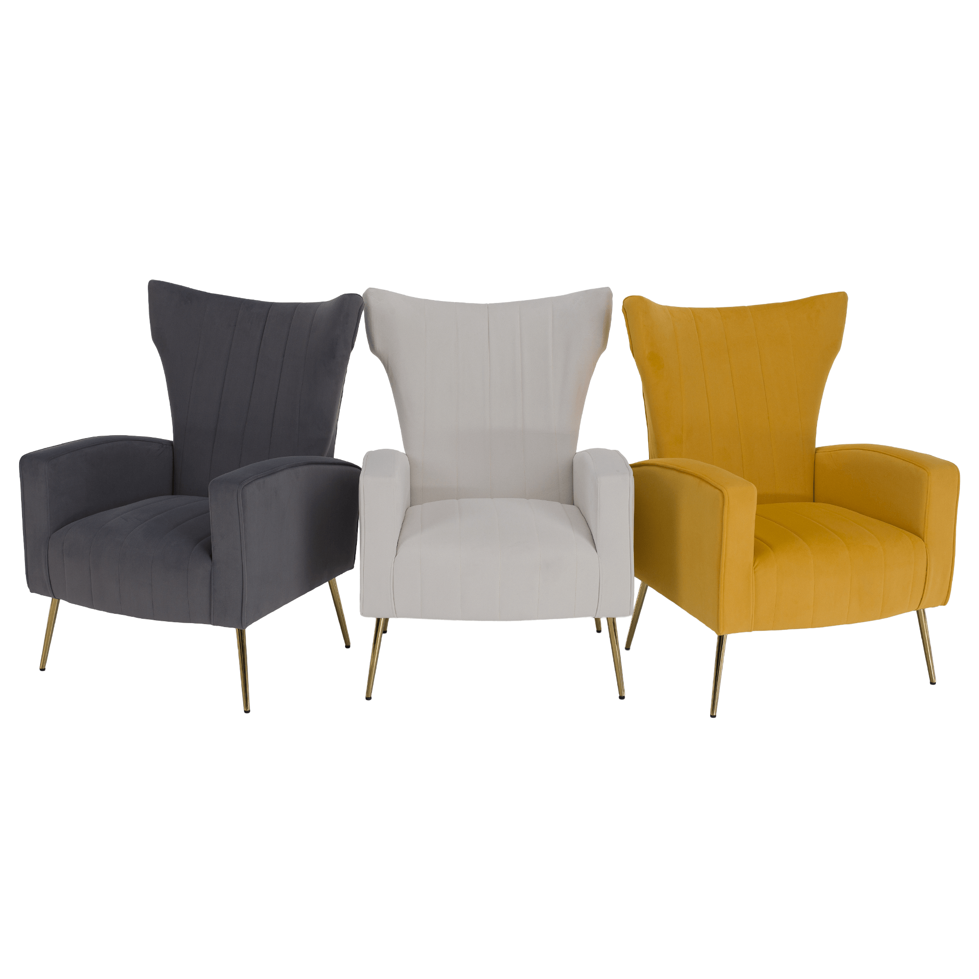 Relaxačné kreslo, žltá Velvet látka, BARET