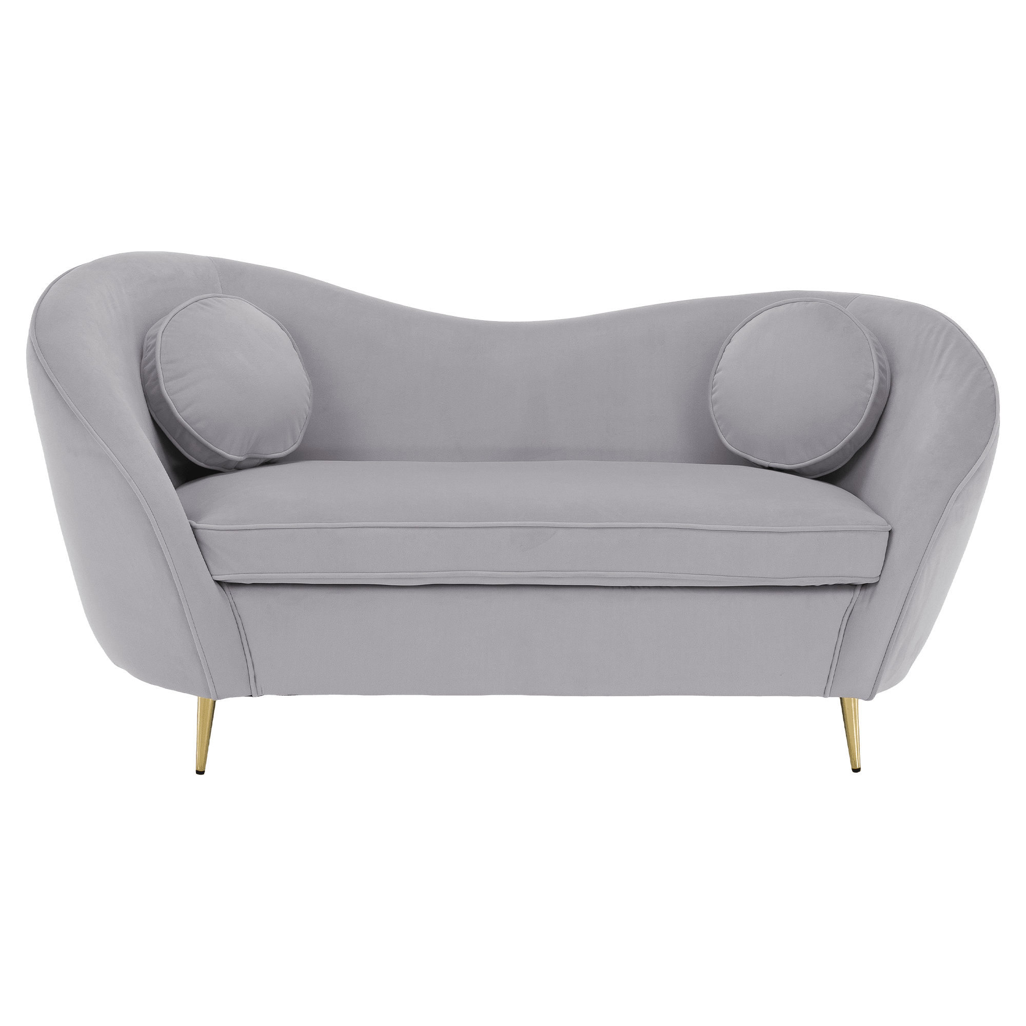 Dizajnový 2-sed, sivá Velvet látka/gold chróm zlatá, EZIO TYP 2