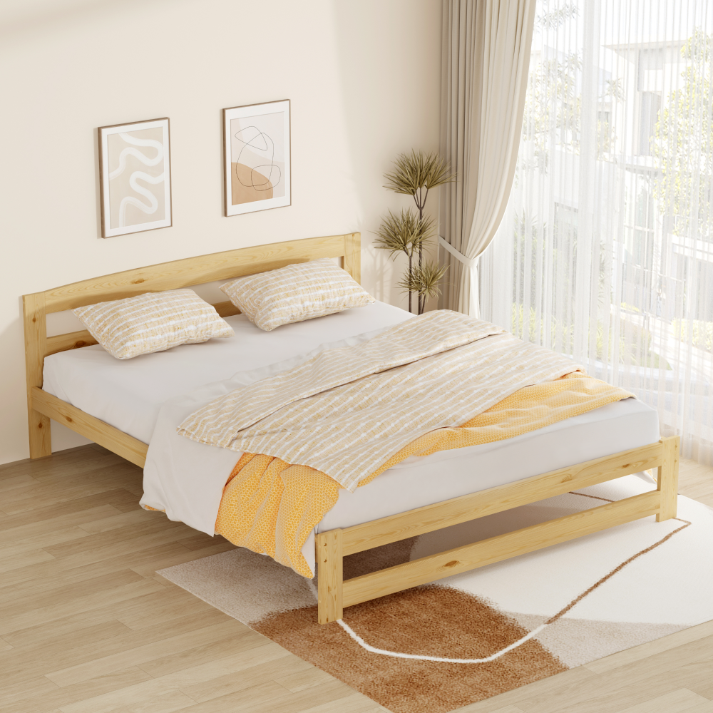 Posteľ s roštom, prírodná, 160x200, AZRA