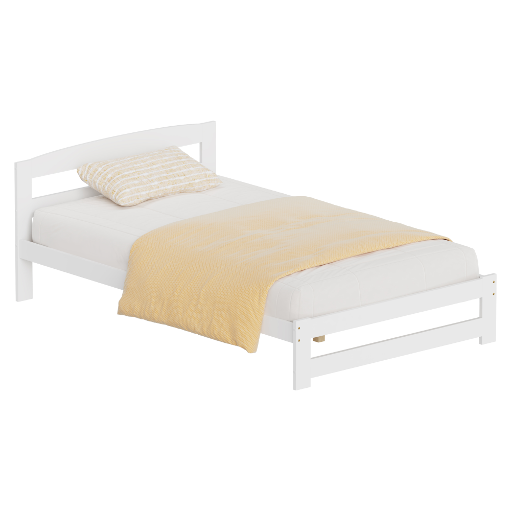 Posteľ s roštom, biela, 120x200, AZRA