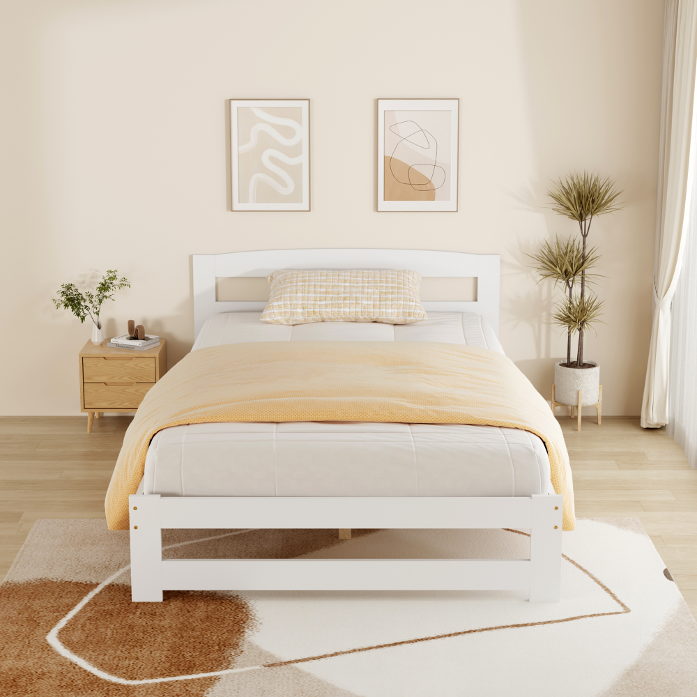 Posteľ s roštom, biela, 120x200, AZRA