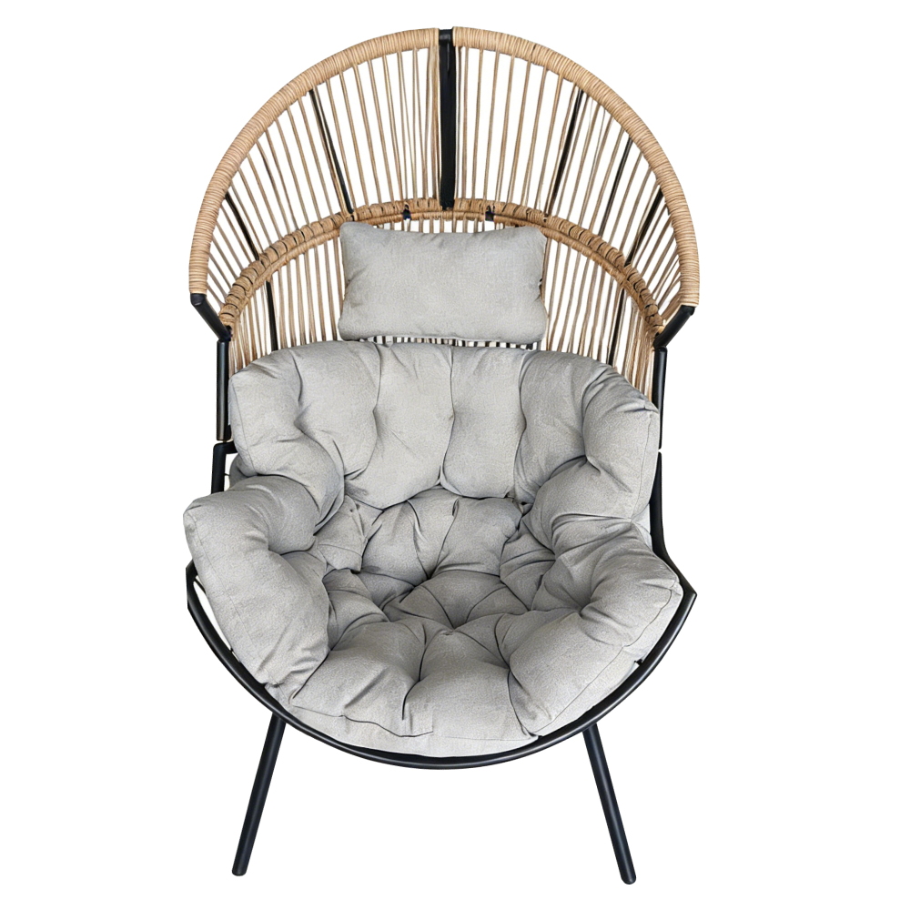 Záhradné kreslo, hnedá/sivá, NEO