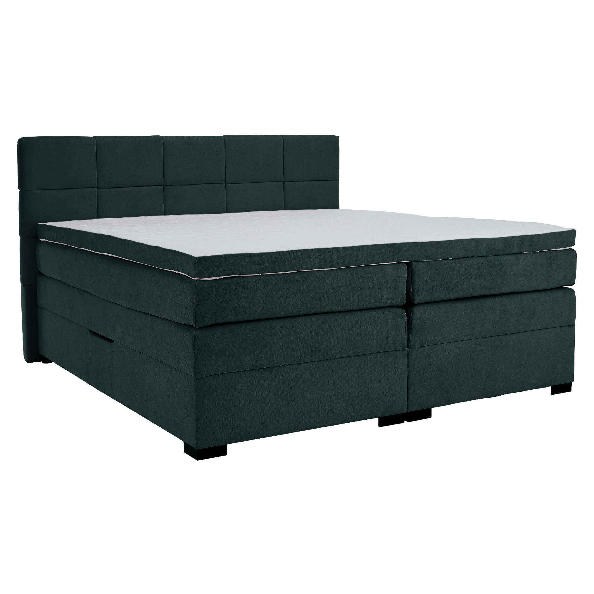 Boxspringová pocketová posteľ, 200x200, zelená, APRIL