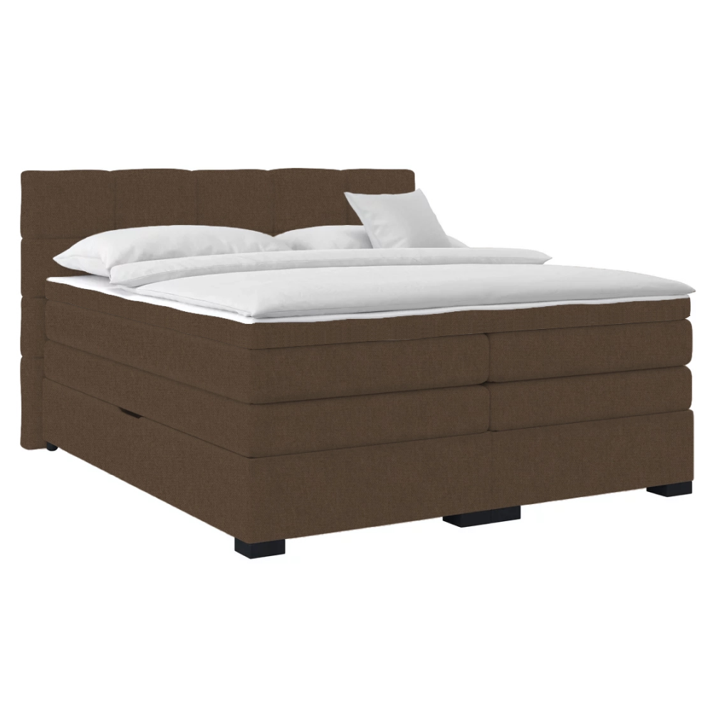 Boxspringová pocketová posteľ, 180x200, hnedá, APRIL