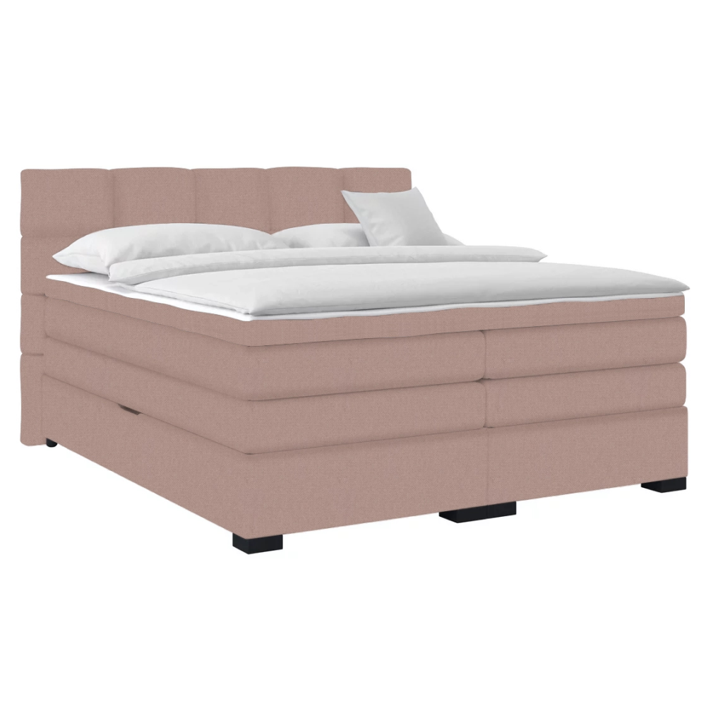 Boxspringová pocketová postel, 180x200, růžová, APRIL