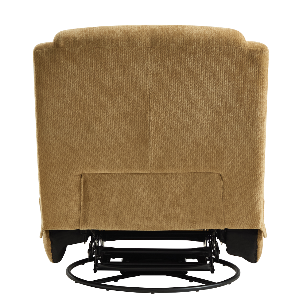 Luxusné otočné kreslo, hojdacie, horčicová, UMBRO