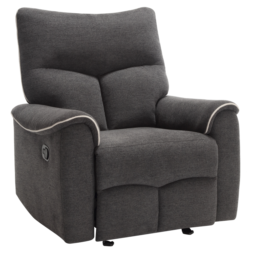 Relaxačné kreslo, tmavosivá/svetlosivá, NADER