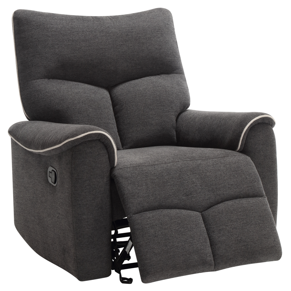 Relaxačné kreslo, tmavosivá/svetlosivá, NADER