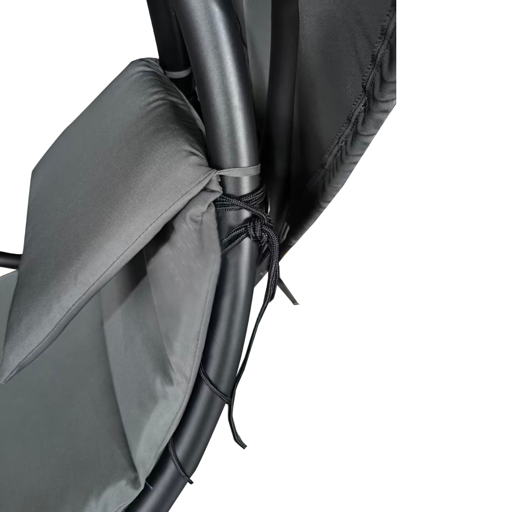 Záhradné hojdacie kreslo, sivá/čierna, SPAVIN 2 NEW