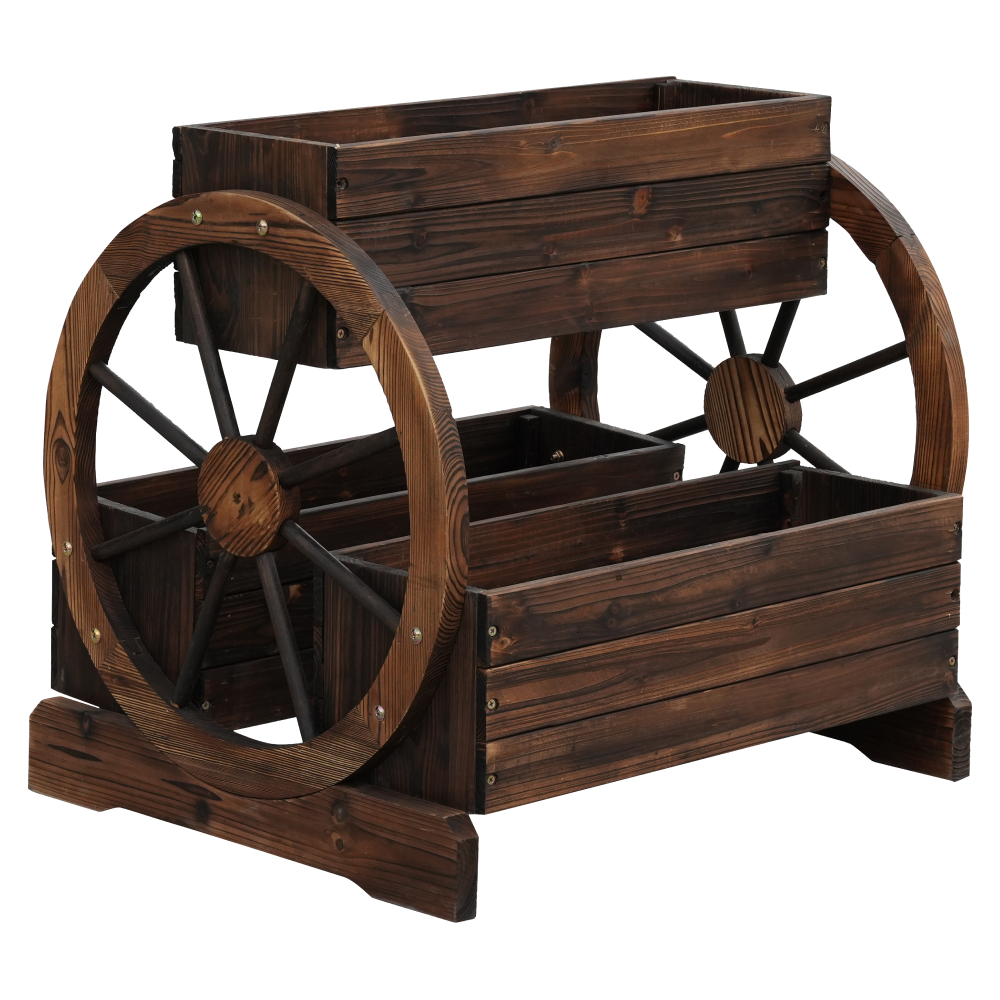 Drevený kvetináč, hnedá, SABA