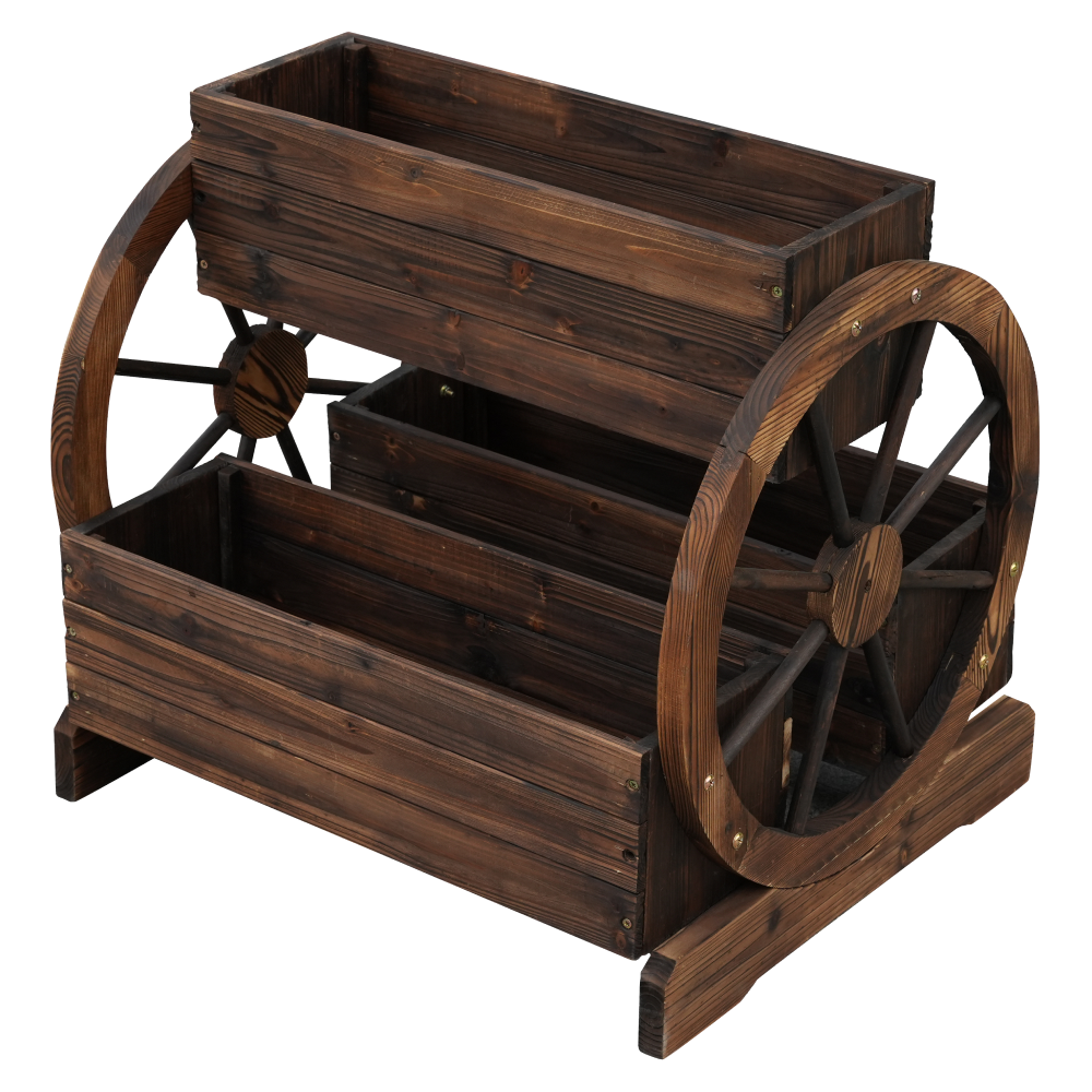 Drevený kvetináč, hnedá, SABA