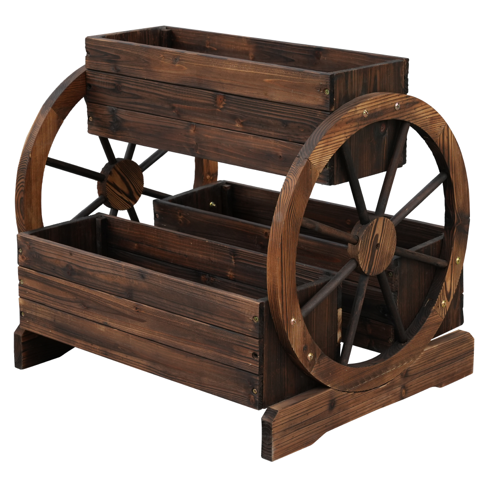 Drevený kvetináč, hnedá, SABA