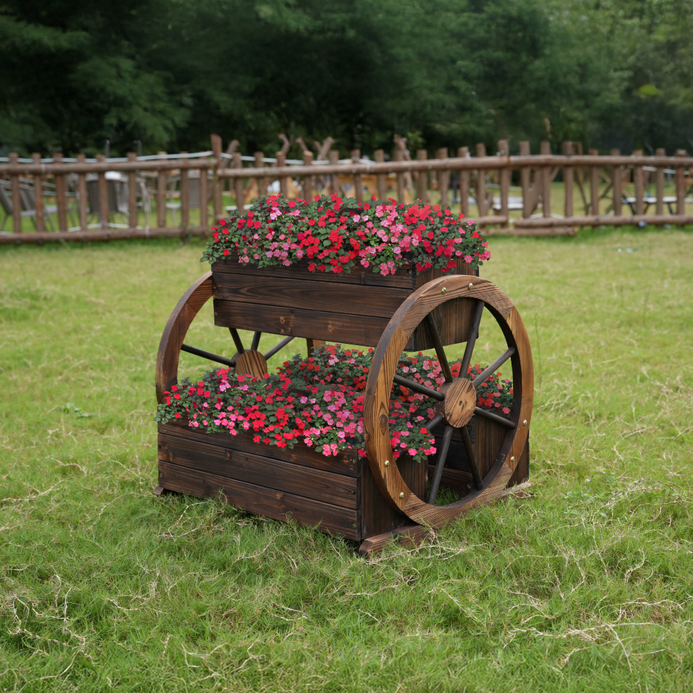 Drevený kvetináč, hnedá, SABA