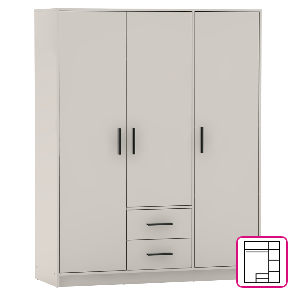 Skříň, třídveřová, kašmír, BENA 4