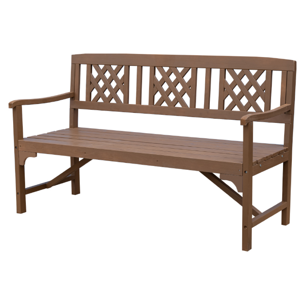 Drevená záhradná lavička, hnedá, ENELA