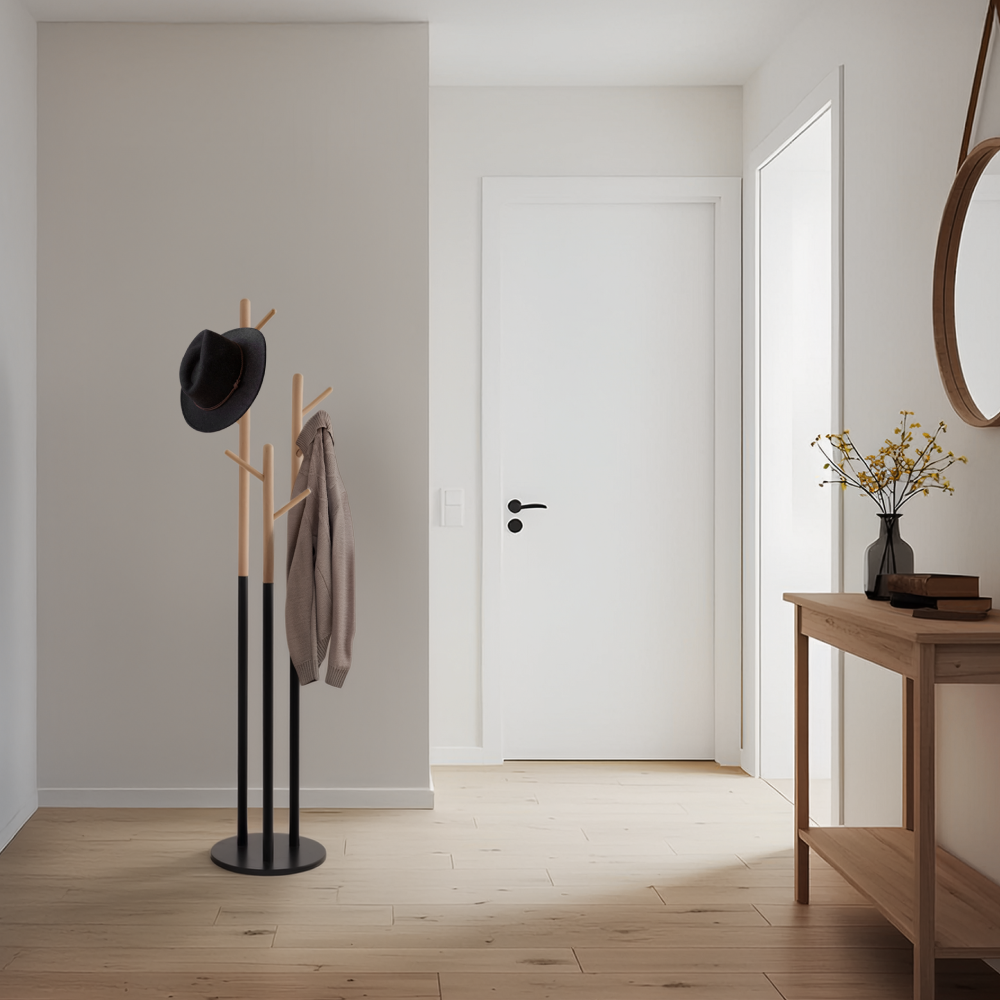 Vešiak, čierna/prírodná, TAVEL