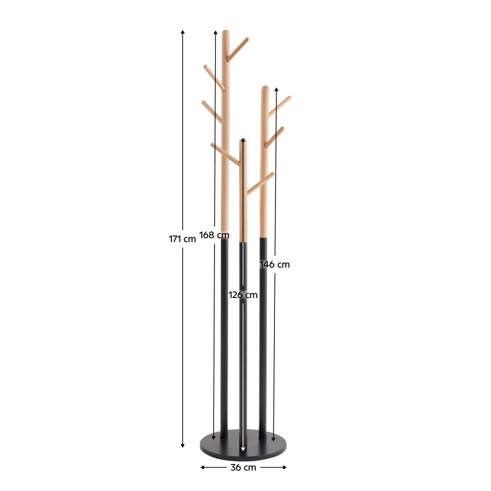 Vešiak, čierna/prírodná, TAVEL