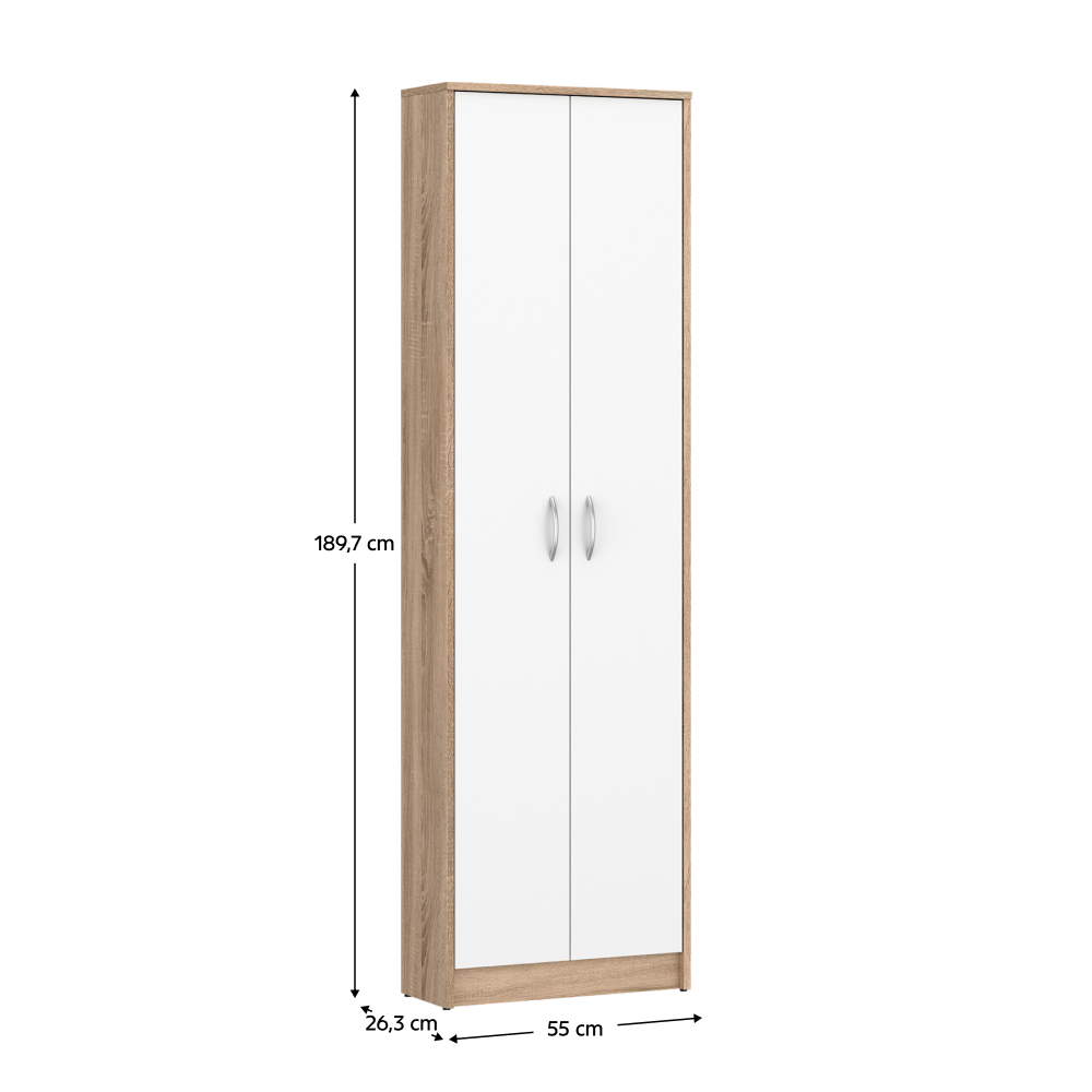 Skriňa, dub sonoma/biela, VIRA-MECKI NEW