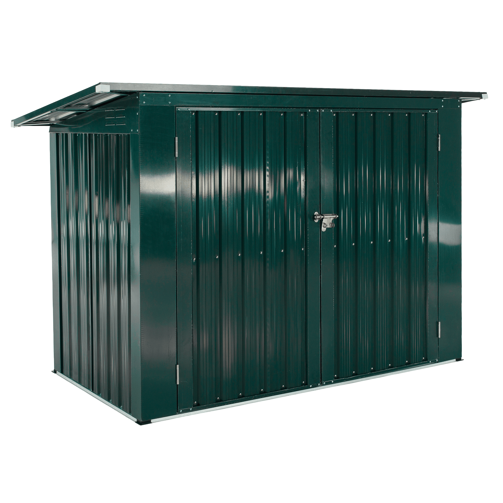Ocelový box na dva odpadkové koše, zelená, RUBIS