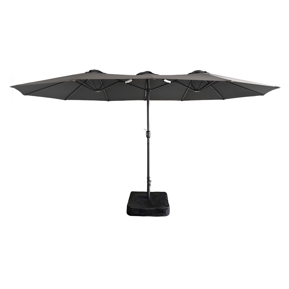 Dvojitý zahradní slunečník, šedá, MIRON