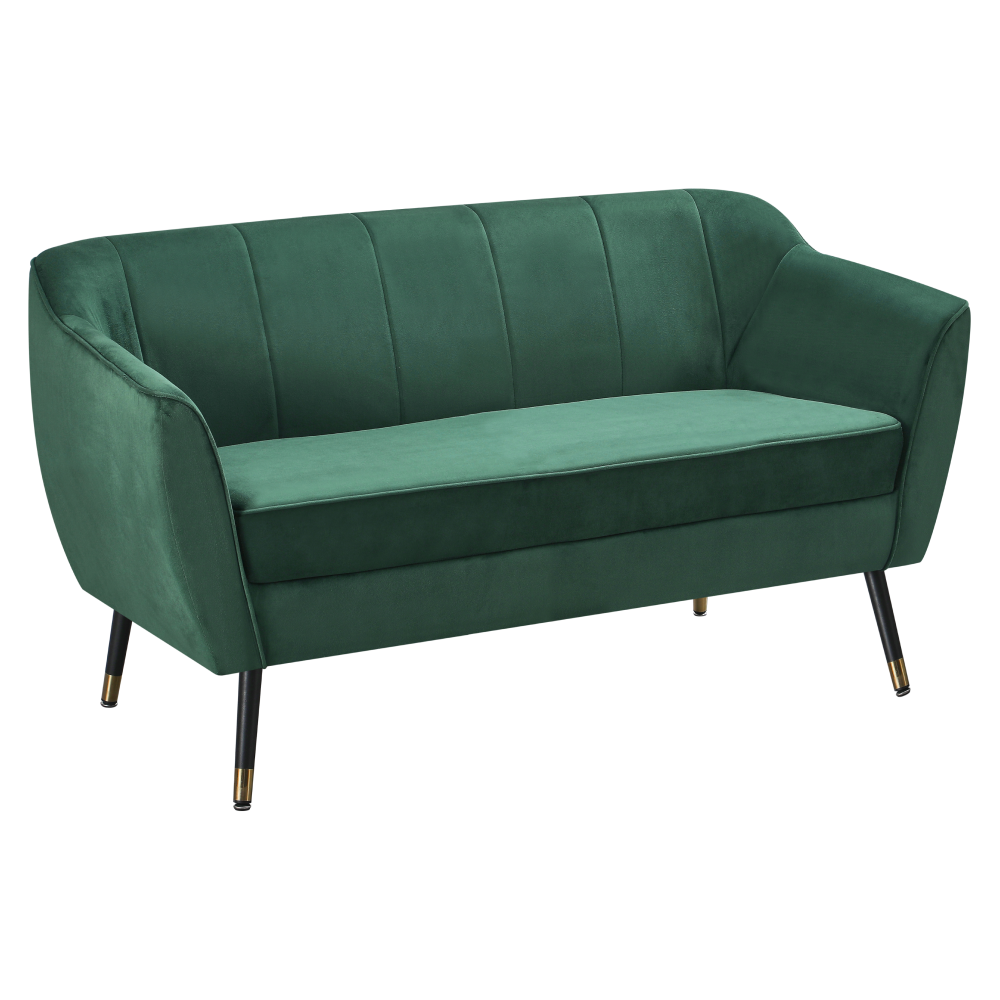 Dizajnový 2-sed, zelená Velvet látka/čierna/zlatá, VIODA