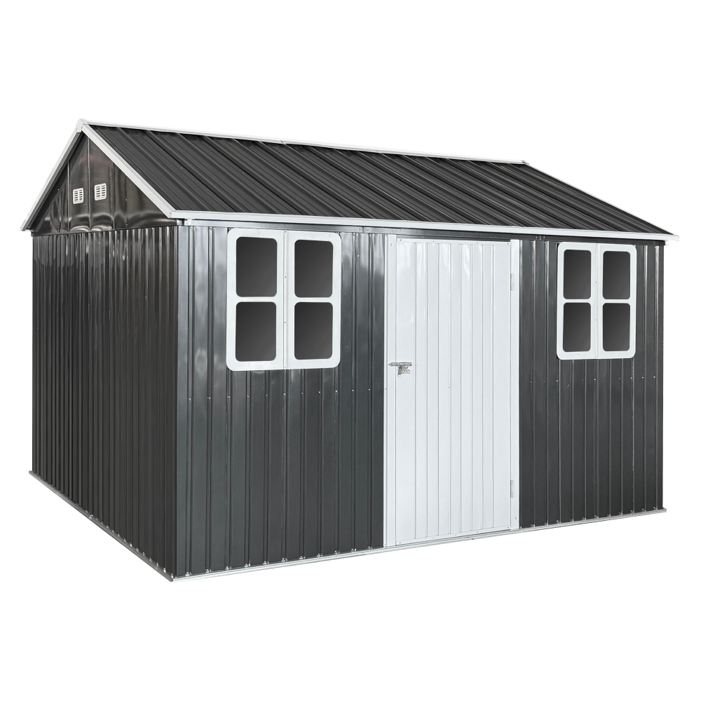 Plechový záhradný domček na náradie, antracitová, 3,6x3,1x2,5 m, GABKO