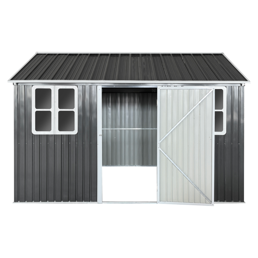 Plechový záhradný domček na náradie, antracitová, 3,6x3,1x2,5 m, GABKO