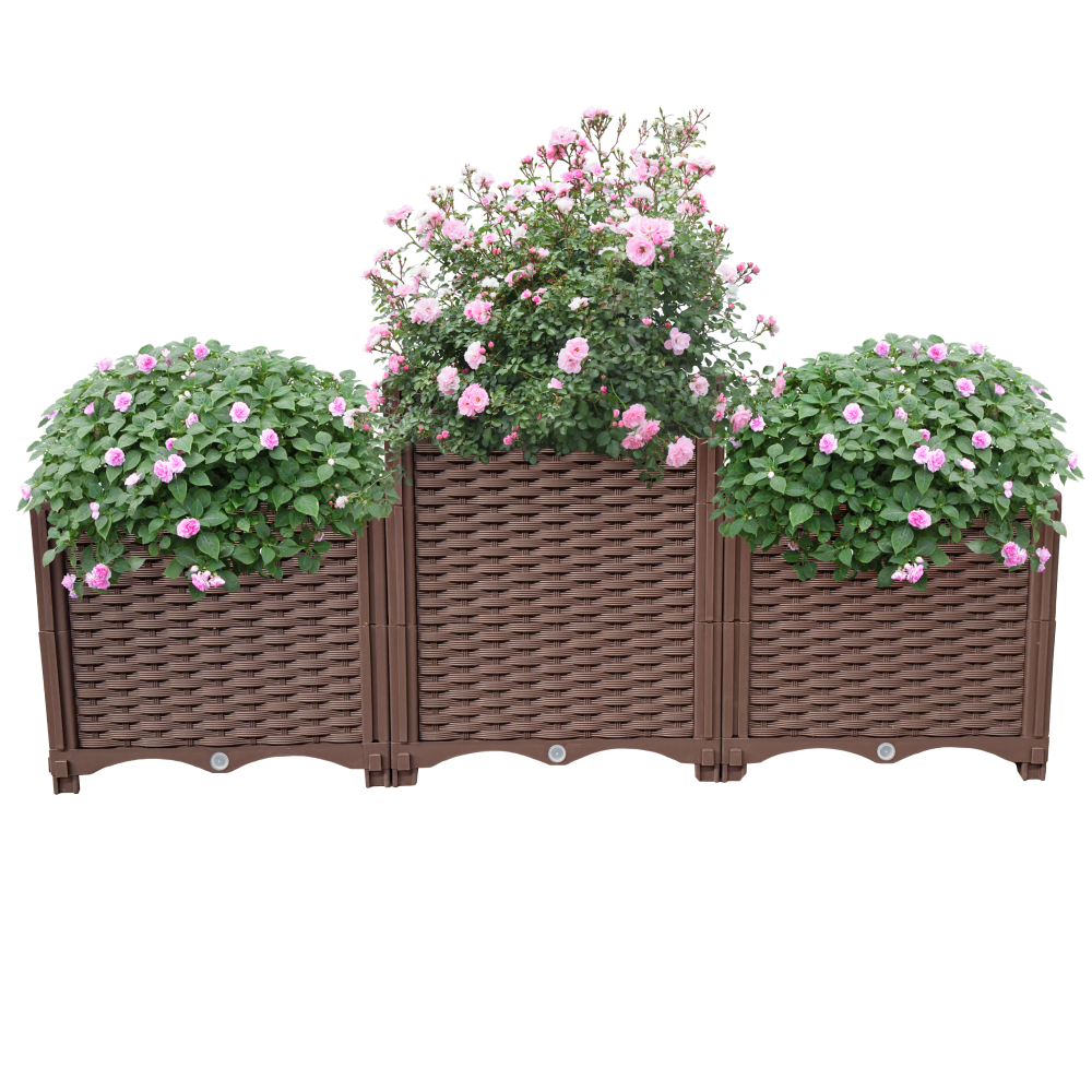 Vyvýšený záhon, hnědý, plast, UTLAN TYP 2