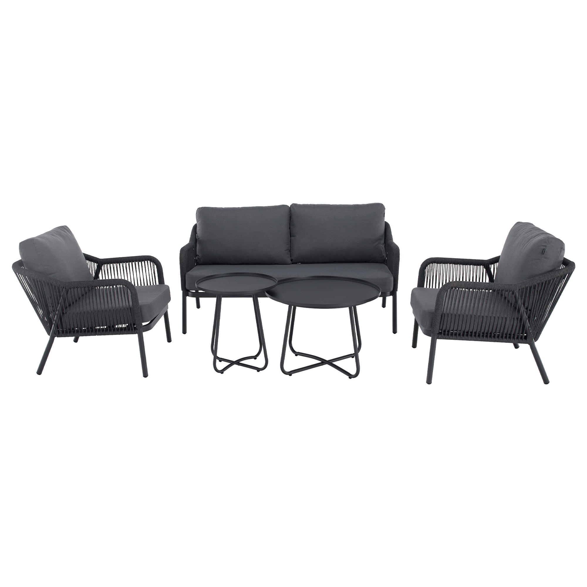 Zahradní 5-dílný set, šedá, aluminium, MAHES RP1, rozbalené zboží