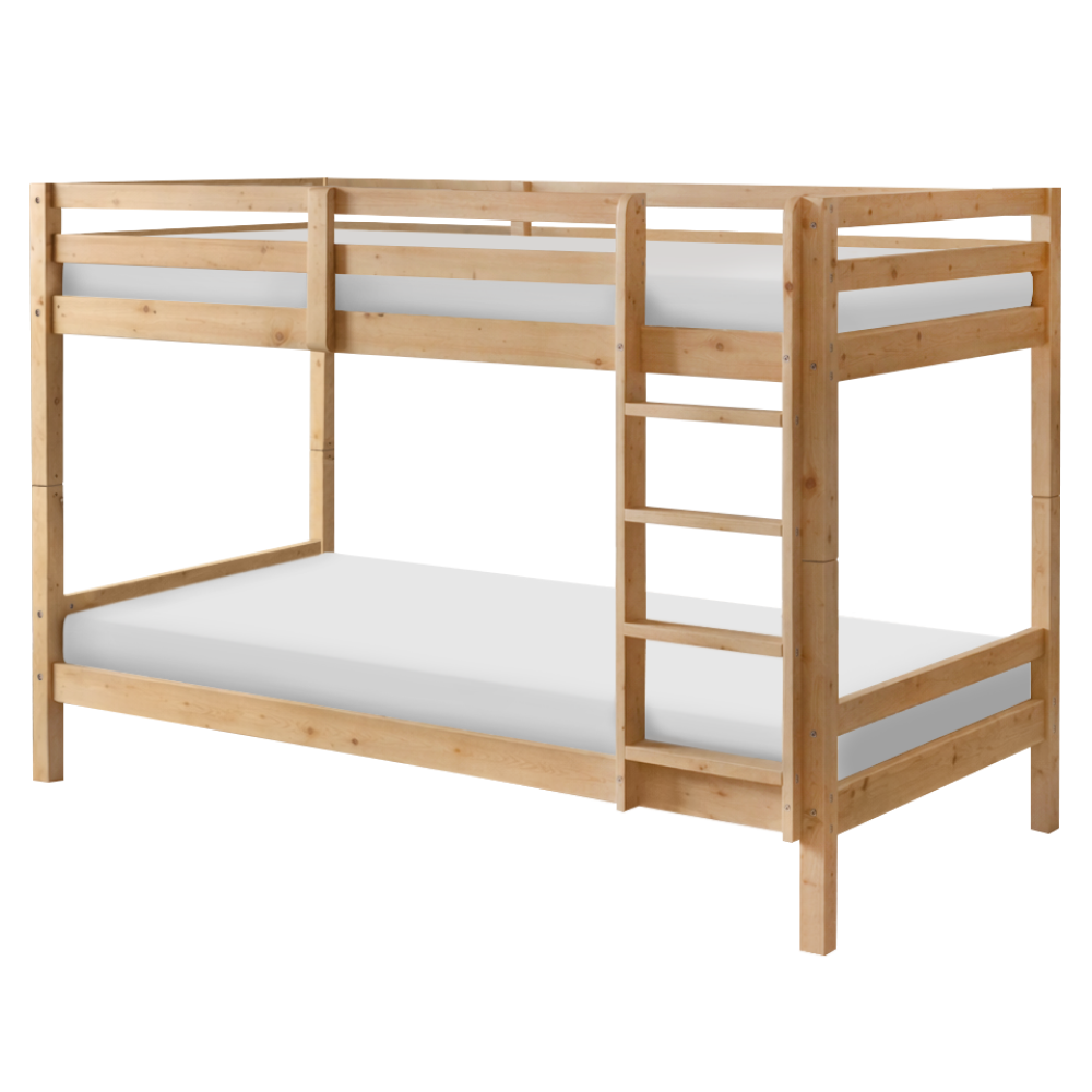 Poschodová posteľ, 90x200, masívne drevo, prírodná, INEZA