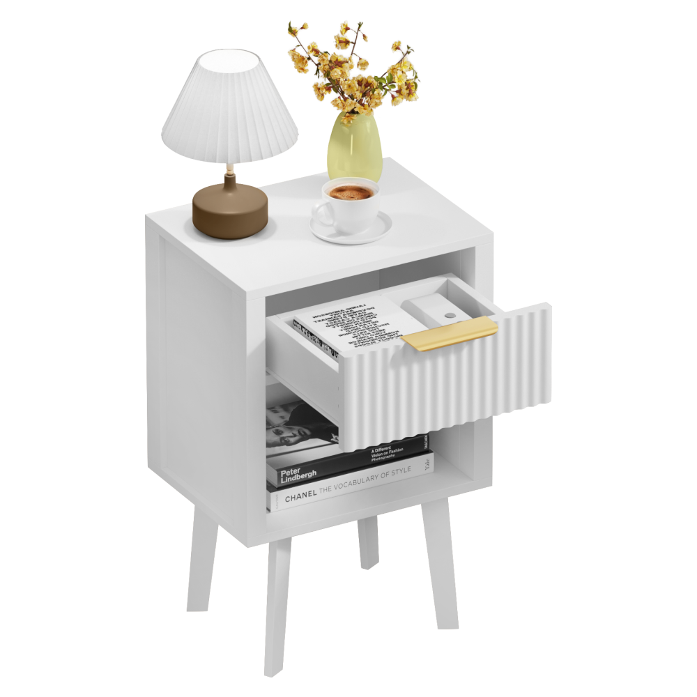 Nočný stolík, biela, TOBI