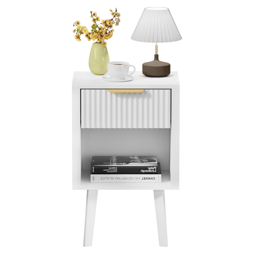 Nočný stolík, biela, TOBI