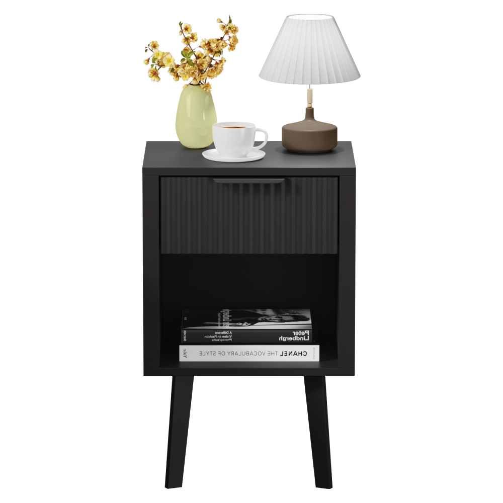 Nočný stolík, čierna, TOBI