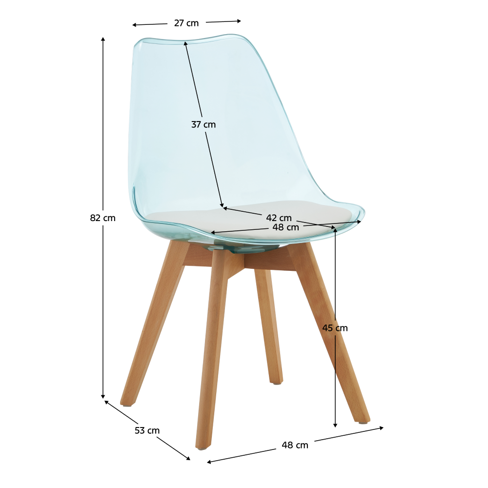 Stolička, transparentná zelená, akryl/ekokoža/buk, BALI 3 NEW
