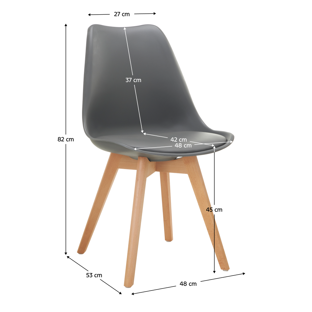 Stolička, sivá/buk, BALI 3 NEW