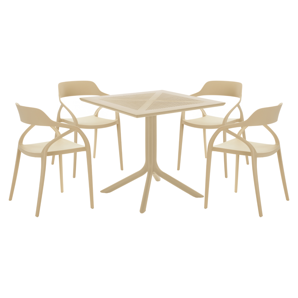 Záhradný stôl, sivohnedá Taupe, DENTON NEW