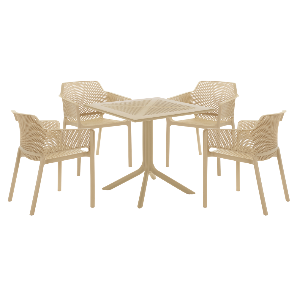 Záhradný stôl, sivohnedá Taupe, DENTON NEW