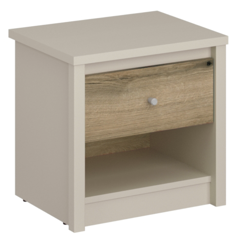 Noční stolek, kašmír/dub evoke, KAROS 1S