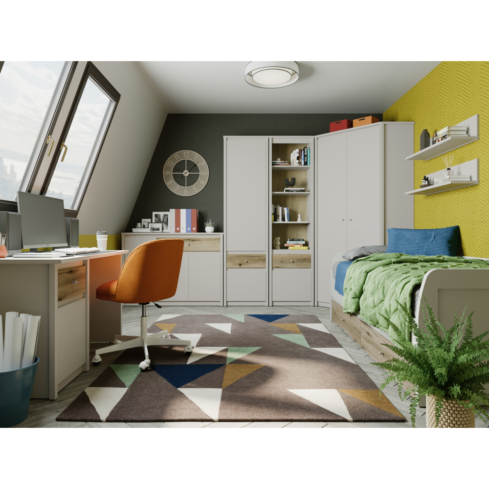 Nočný stolík, kašmír/dub evoke, KAROS 1S