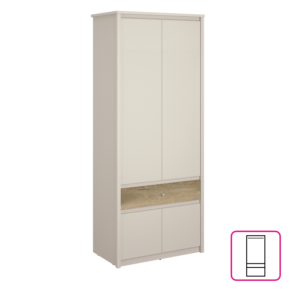 Skříň, kašmír/dub evoke, KAROS 4D1S