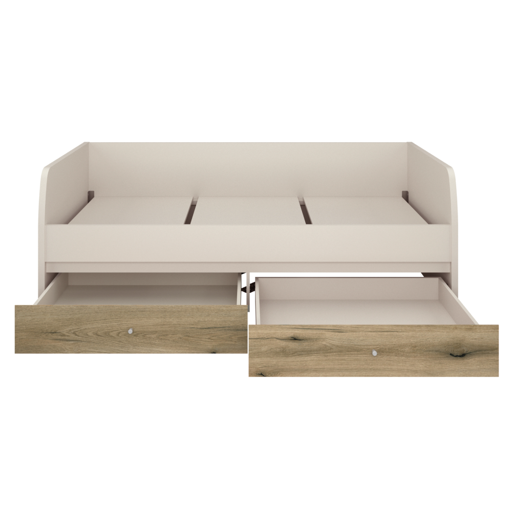 Posteľ, 90x200, kašmír/dub evoke, KAROS 2S