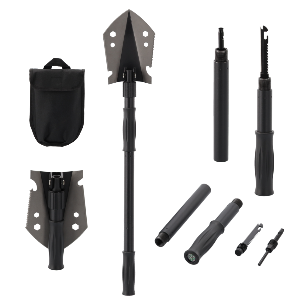 Multifunkční skládací lopata, 9v1, černá, TURAN TYP 1