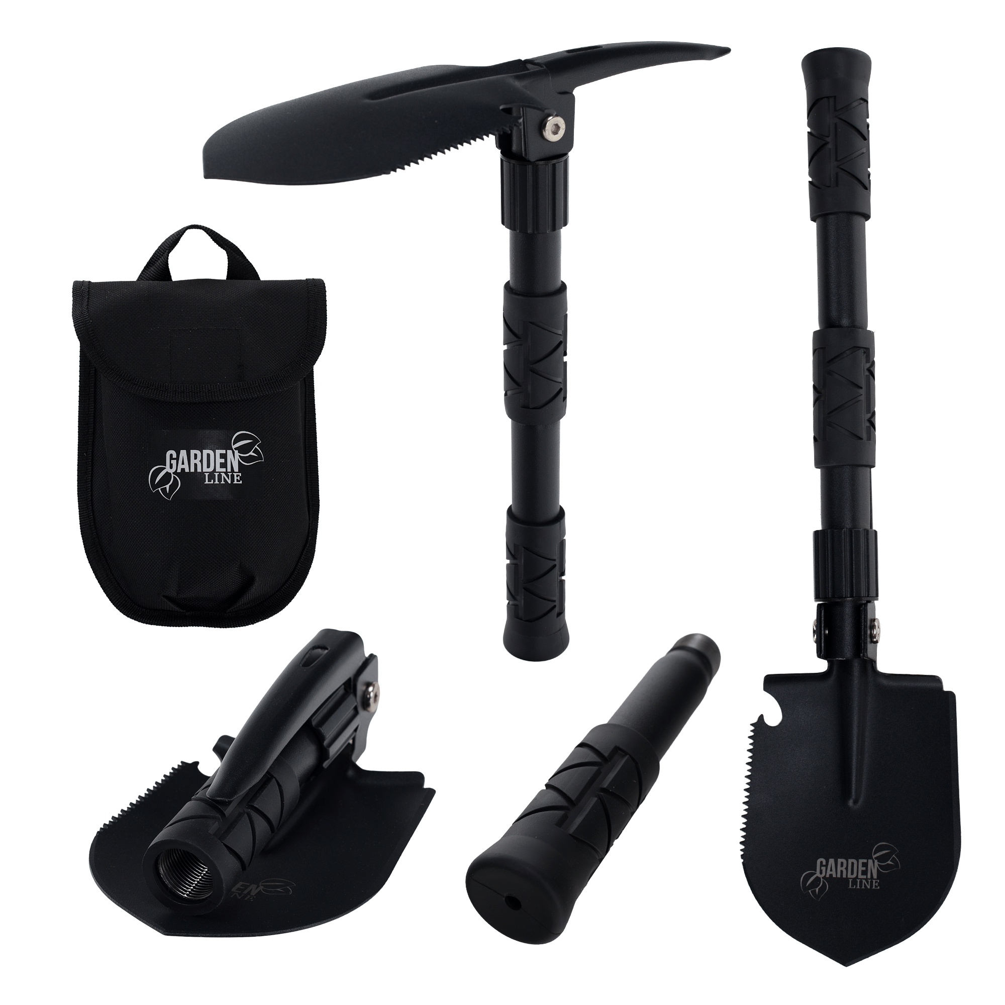 Multifunkční skládací lopata, 5v1, černá, TURAN TYP 2