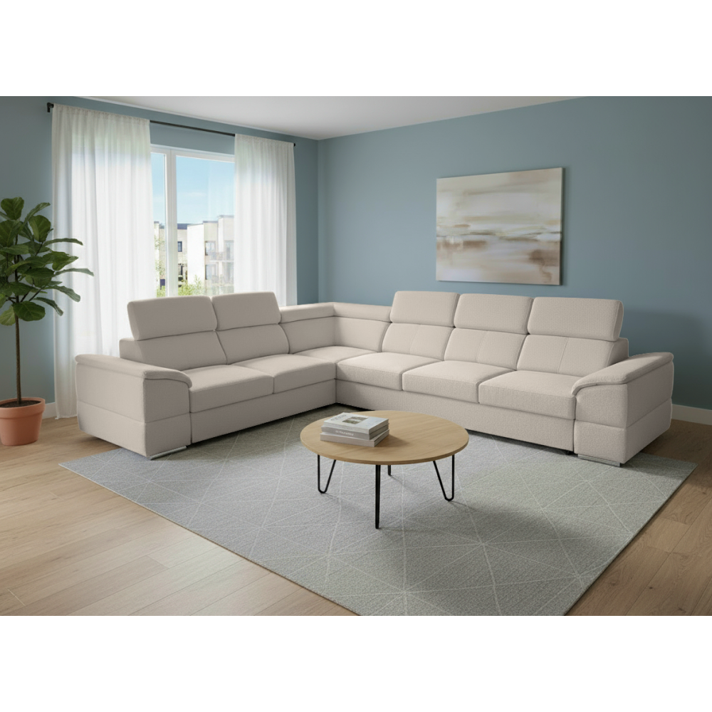 Sedacia súprava, smotanová látka Majestic, SEGORIA LUX