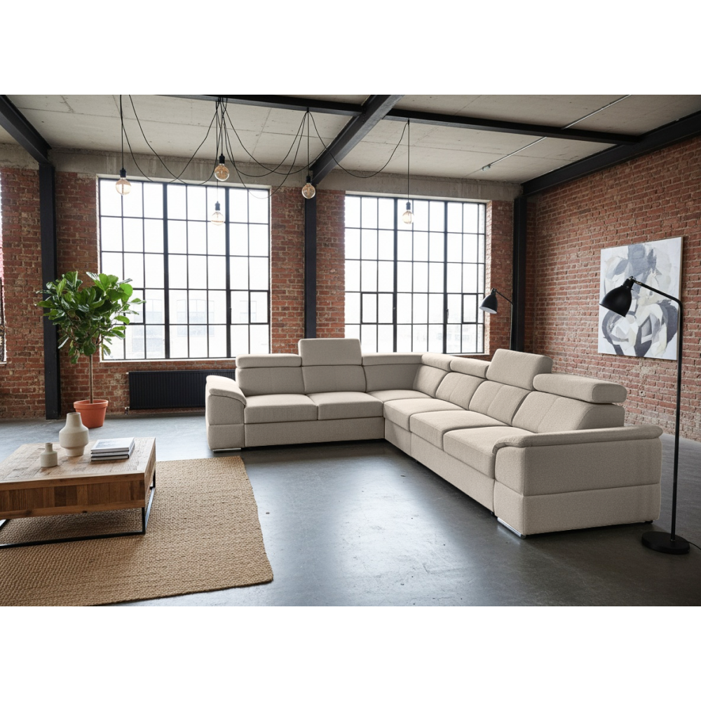 Sedacia súprava, smotanová látka Majestic, SEGORIA LUX