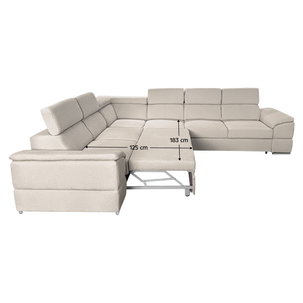 Sedacia súprava, smotanová látka Majestic, SEGORIA LUX