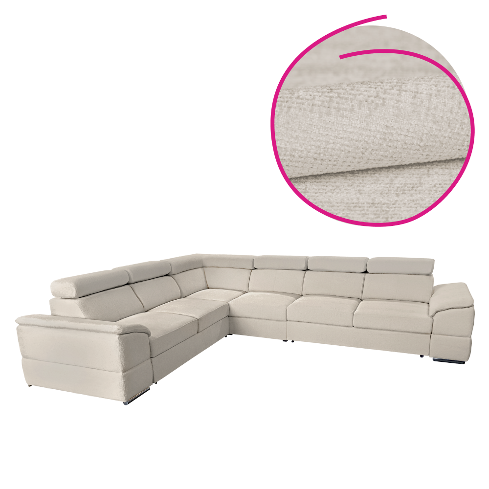 Sedacia súprava, smotanová látka Majestic, SEGORIA LUX