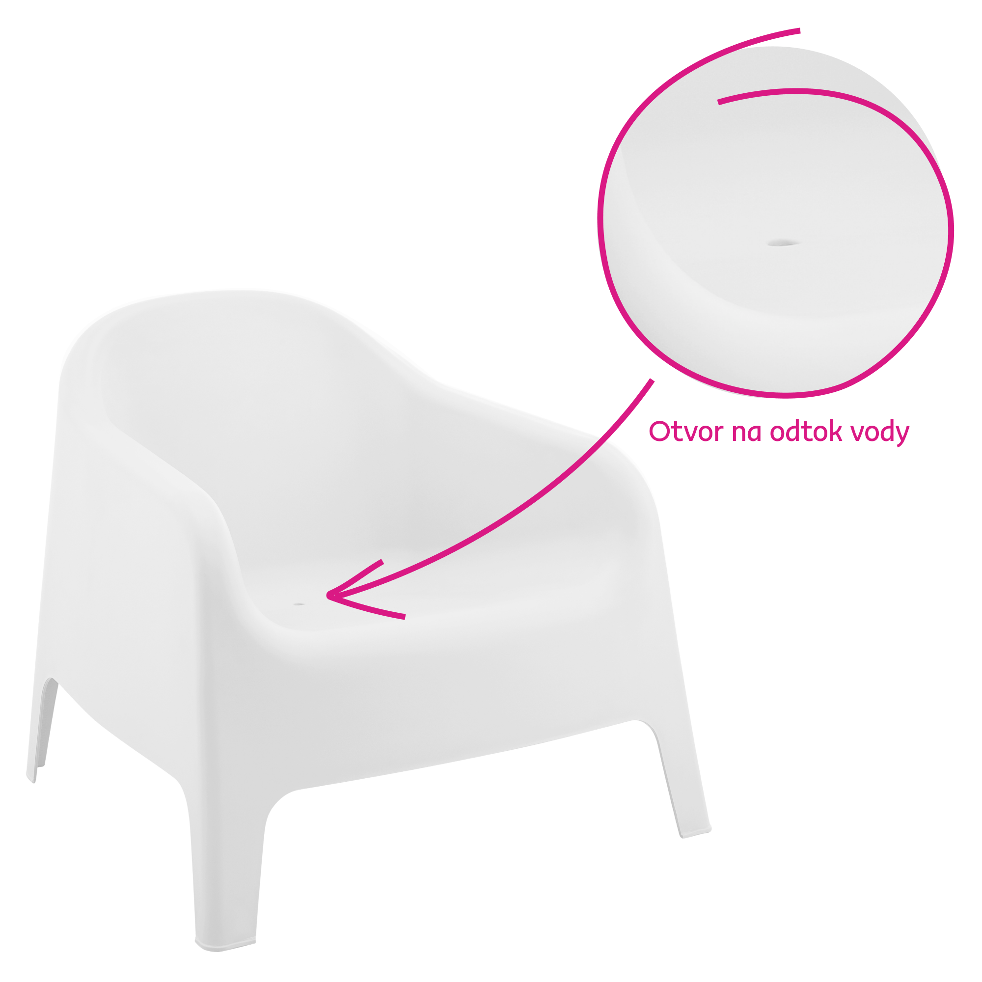 Stohovateľné kreslo, biela, plast, SOKRA NEW