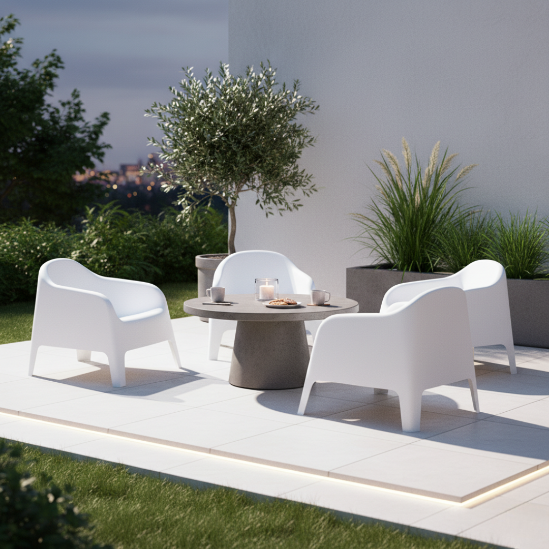 Stohovateľné kreslo, biela, plast, SOKRA NEW